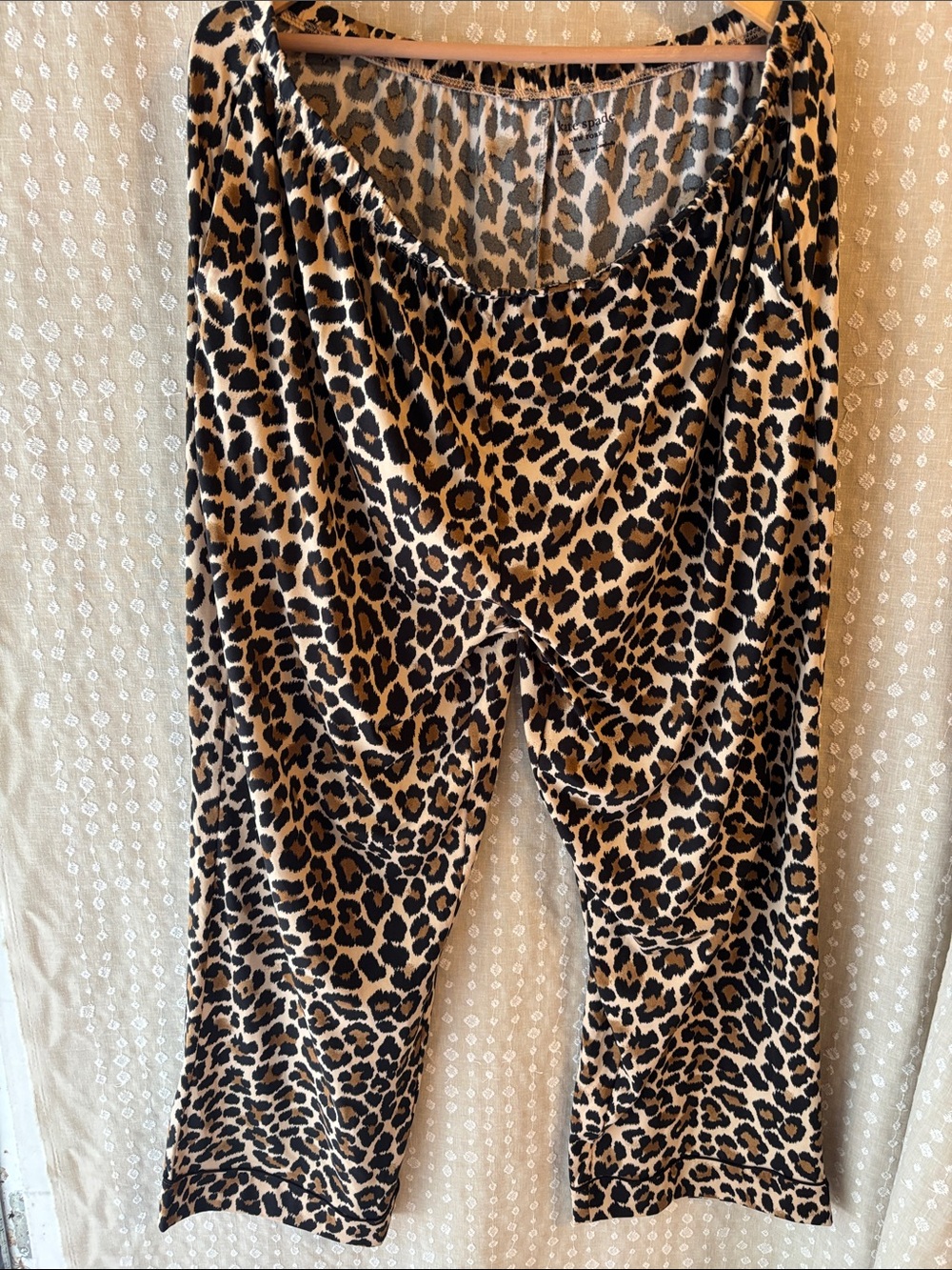 kate spade Leopard-Print Pajama Pants in Brown & Black